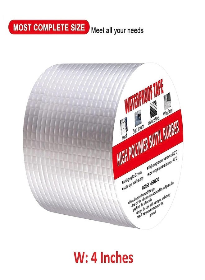 LNT leakage repair waterproof tape for pipe leakage water leakage in tank roof water leakage solution Aluminium Foil Tape Super Waterproof Adhesive Tape butyl tape (4 inch x 5 MTR)(Pack of 1) - Image 5